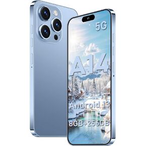 A14promax Unlocked Smartphones 2025 Android 13 Cell Phone 8GB+256GB|8-Core 6.8" HD Screen 24MP+50MP|Camera 6800 mAh Long Battery with 5G Dual SIM Mobile Phones(Grey)