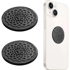 2PCS Shungite Stickers for Cell Phone, Shungite Neutralizer Stickers, EMF Blockers for Sartphones, Geometric Design with Ohm Symbol, Energy Shungite Stone Plates