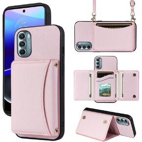 علبة الهاتف لـ Motorola Moto G Stylus 5G 2022 غطاء محفظة مع حزام كتف كروس وجلد بطاقة ائتمانه الجيب in Kuwait