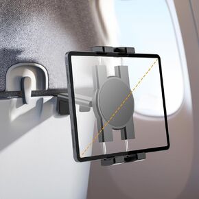 Universal Airplane Tablet Holder, Handsfree Adjustable Travel Essential Tablet Mount for Flying with 360° Rotation, Compatible with iPad/Galaxy Tabs (All 4.7" - 12.9")