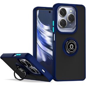 حالة Quietip متوافقة مع Infinix Hot 40 Pro & Tecno Spark 20 Pro 4G مع واقي الشاشة ، TPU + Hard PC Ring Ring Care Cover ، Black in Kuwait