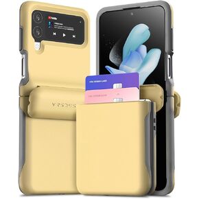 VRS DESIGN Terra Guard Modern GO Phone Case for Galaxy Z Flip 4 5G (2022), Premium Modern Neat Style Spring-Loaded Hinge Cover Wallet Case (Pink Sand)