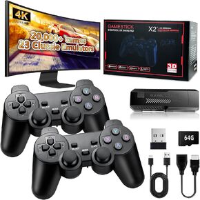 2025 Retro Game Console - 24500+ Games Built-in, Wireless Retro Game Console, 30+ Classic Emulators, 4K HDMI Output, Plug & Play Video Game Stick for TV (64G)