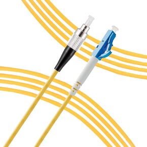 LC to FC Fiber Optic Cable, LC/UPC-FC/UPC SingleMode Simplex Fiber Optic Cord -9/125um Single Mode Fiber Jumper (3M(9.84 FT) 2 Pack)