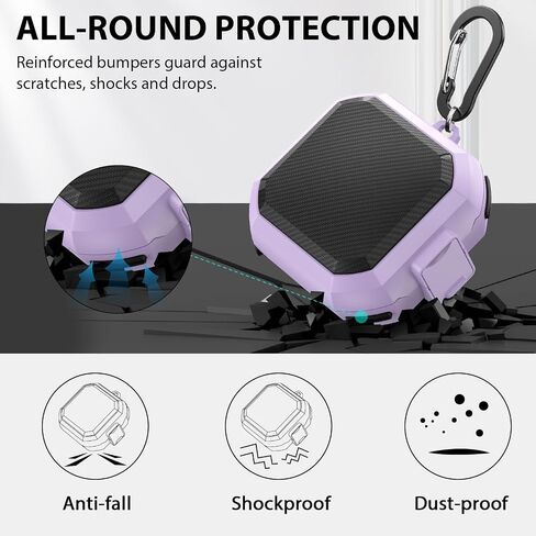Compatible with Powerbeats Pro Case Cover, Military Carbon Fiber Powerbeat Pro Case, Four-Corner Wrapping and Safety Lock 360° Protect Your Powerbeats Pro with Keychain, Black in Saudi Arabia