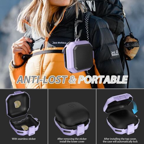 Compatible with Powerbeats Pro Case Cover, Military Carbon Fiber Powerbeat Pro Case, Four-Corner Wrapping and Safety Lock 360° Protect Your Powerbeats Pro with Keychain, Black in Saudi Arabia