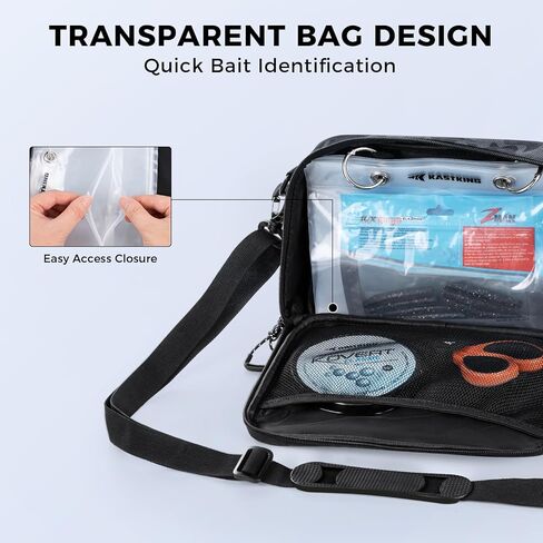 KastKing BaitSpace Detachable Bait Binder Tackle Bag – Large Clear Sleeves, Durable 900D Water-resistant Fabric, Soft Plastic Bait Storage For Hooks, Sinkers & Fishing Accessories in Kuwait