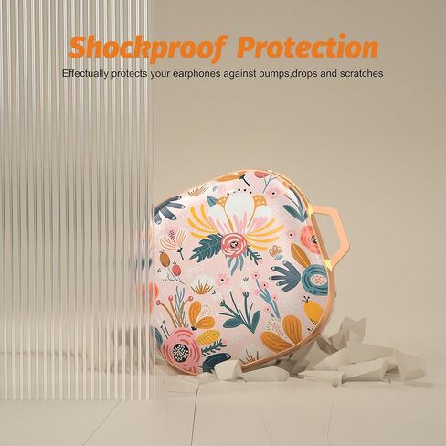 Maxjoy Case for Galaxy Buds Fe/Galaxy Buds 2 Pro/Galaxy Buds Pro/Galaxy Buds 2/Galaxy Buds Live ، Case Hard Protective Ambuds For Buds Galaxy Buds Lives with Keychain for Women Men ، Flower in Kuwait