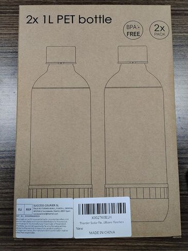 Soda Bottles, 1 Litre Reusable BPA Free Sparkling Water Bottles, in PET, for Soda Machine, Sparkling Water Makers, Pack of 2 Black Refillable Bottles in Saudi Arabia