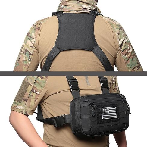 Tactical Chest Pack EDC Chest Bag Utility Molle Chest Rig Pouch with CCW Compartment Adjustable Strap Admin Pouch in Kuwait