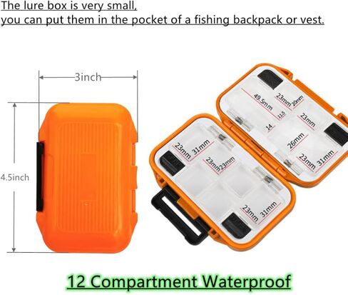 2x Small Hard Fishing Tackle Box Portable Case Hooks Lure Baits Storage Box Containers For Storing Swivels Jigs Hooks Sinker,10 Compartments (Black) in Kuwait