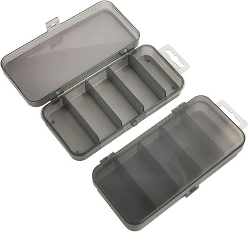 2x Small Hard Fishing Tackle Box Portable Case Hooks Lure Baits Storage Box Containers For Storing Swivels Jigs Hooks Sinker,10 Compartments (Black) in Kuwait