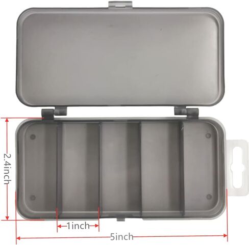 2x Small Hard Fishing Tackle Box Portable Case Hooks Lure Baits Storage Box Containers For Storing Swivels Jigs Hooks Sinker,10 Compartments (Black) in Kuwait