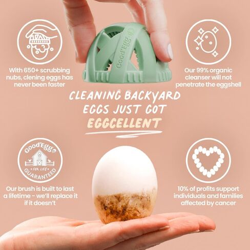 Brush - The Original Egg Brush (Standard), Silicone Egg Cleaning Brush, Reusable Egg Scrubber, Good Egg Cleaner Standard Egg Size in Saudi Arabia