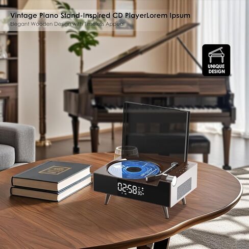CD Player Portable with Bluetooth, Rechargeable CD Players Retro Suitcase CD Music Player with HiFi Speakers Desktop CD Player for Home Car Study Travel (Dark Brown) in Saudi Arabia