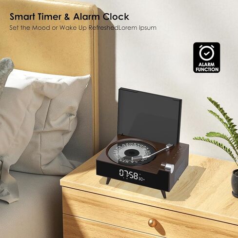 CD Player Portable with Bluetooth, Rechargeable CD Players Retro Suitcase CD Music Player with HiFi Speakers Desktop CD Player for Home Car Study Travel (Dark Brown) in Saudi Arabia