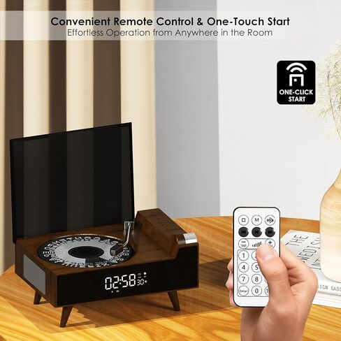 CD Player Portable with Bluetooth, Rechargeable CD Players Retro Suitcase CD Music Player with HiFi Speakers Desktop CD Player for Home Car Study Travel (Dark Brown) in Saudi Arabia