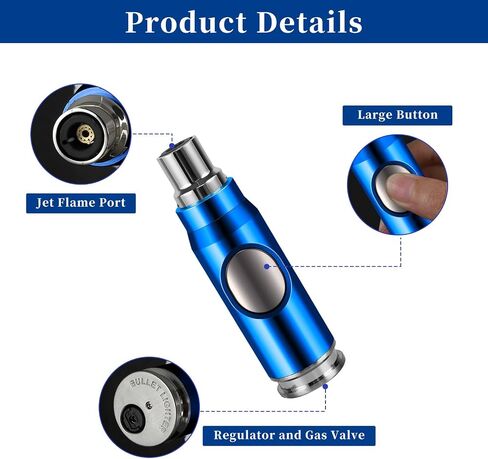 NAVPEAK ROINPACH BUTANE Torch Lighter - رصاصة أخف طائرة قابلة لإعادة الملء على شكل شموع ، في الهواء الطلق ، والحلويات ، والخبز ، معدات البقاء على قيد الحياة في الطوارئ (غير مدرجة) (الذهب) (الذهب) in Kuwait