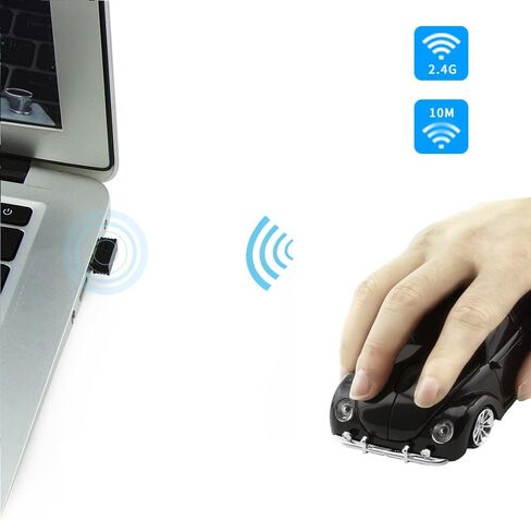 فأر USBKingdom اللاسلكي ، 2.4 جيجا هرتز اللاسلكي ماوس الماوس البارد ثلاثي الأبعاد شكل السيارة الفئران البصرية البصرية مع جهاز استقبال USB لجهاز الكمبيوتر المحمول الكمبيوتر المحمول 1600DPI الأصفر in Kuwait