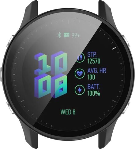 حالة وقائية متوافقة مع Garmin Forerunner 955/955 شاشة شاشة الشمسية حامي الزجاج المقسّر من القشرة الصلبة الغطاء الكامل لتغطية الحالات في حالة Forerunner 955 (أسود*2) in Kuwait