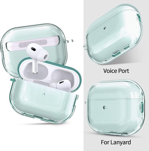 AIRSPO Airpods Pro 2nd Generation Case Cover, Clear Soft TPU Protective Cover Compatible with Apple AirPods Pro 2 Wireless Charging Case with Keychain and Lanyard (Clear) in Saudi Arabia