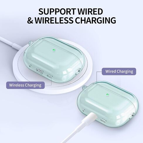 AIRSPO Airpods Pro 2nd Generation Case Cover, Clear Soft TPU Protective Cover Compatible with Apple AirPods Pro 2 Wireless Charging Case with Keychain and Lanyard (Clear) in Saudi Arabia