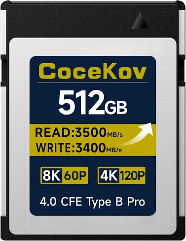 512GB CFexpress 4.0 Type B Memory Card 3500MB/s Read/3400MB/s Write 8K 60P/4K 120P Video & High-Speed Shooting Compatible with Nikon Canon panasonic Fujifilm Camera in Saudi Arabia