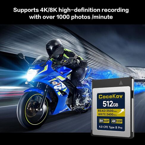 512GB CFexpress 4.0 Type B Memory Card 3500MB/s Read/3400MB/s Write 8K 60P/4K 120P Video & High-Speed Shooting Compatible with Nikon Canon panasonic Fujifilm Camera in Saudi Arabia