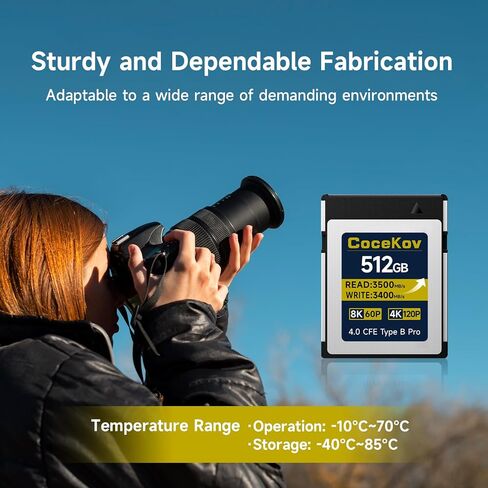 512GB CFexpress 4.0 Type B Memory Card 3500MB/s Read/3400MB/s Write 8K 60P/4K 120P Video & High-Speed Shooting Compatible with Nikon Canon panasonic Fujifilm Camera in Saudi Arabia