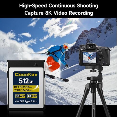 512GB CFexpress 4.0 Type B Memory Card 3500MB/s Read/3400MB/s Write 8K 60P/4K 120P Video & High-Speed Shooting Compatible with Nikon Canon panasonic Fujifilm Camera in Saudi Arabia