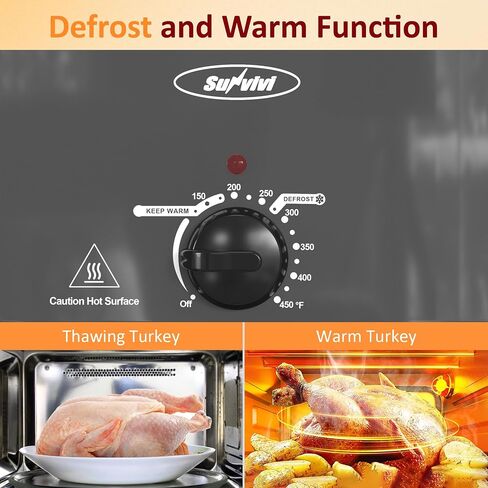 Sunvivi Electric Roaster,26 Quart Roasting Oven with Self-Basting Lid Removable Pan,Turkey Roaster Oven with 150 to 450F Temperature Control Cool-Touch Handles, Grey in Saudi Arabia