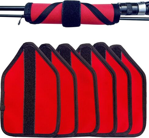 6 Pack Trapezoidal Pack Fishing Rod Armor Fishing Lure Wrap Fishing Rod Tie Velcro Durable Fish Hook Cover Fishing Lure Storage Protector Fishing Gloves for Outdoor Camping Ensure Fishermen's Safety in Kuwait