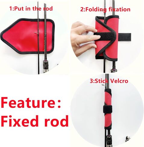 6 Pack Trapezoidal Pack Fishing Rod Armor Fishing Lure Wrap Fishing Rod Tie Velcro Durable Fish Hook Cover Fishing Lure Storage Protector Fishing Gloves for Outdoor Camping Ensure Fishermen's Safety in Kuwait