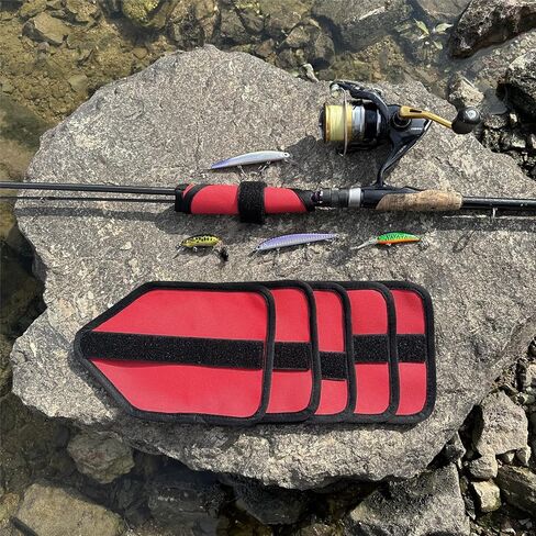 6 Pack Trapezoidal Pack Fishing Rod Armor Fishing Lure Wrap Fishing Rod Tie Velcro Durable Fish Hook Cover Fishing Lure Storage Protector Fishing Gloves for Outdoor Camping Ensure Fishermen's Safety in Kuwait