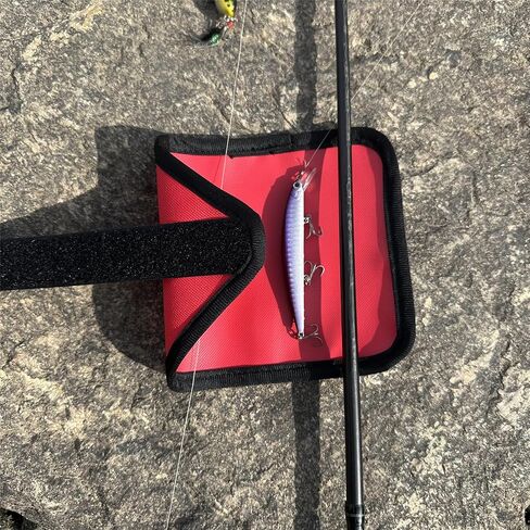 6 Pack Trapezoidal Pack Fishing Rod Armor Fishing Lure Wrap Fishing Rod Tie Velcro Durable Fish Hook Cover Fishing Lure Storage Protector Fishing Gloves for Outdoor Camping Ensure Fishermen's Safety in Kuwait