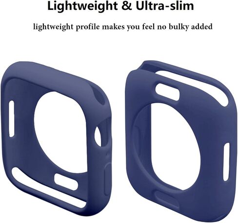Ultra Thin Soft TPU Bumper Case Compatible for iWatch Apple Watch Series SE 6/5/4, 40mm Black in Saudi Arabia