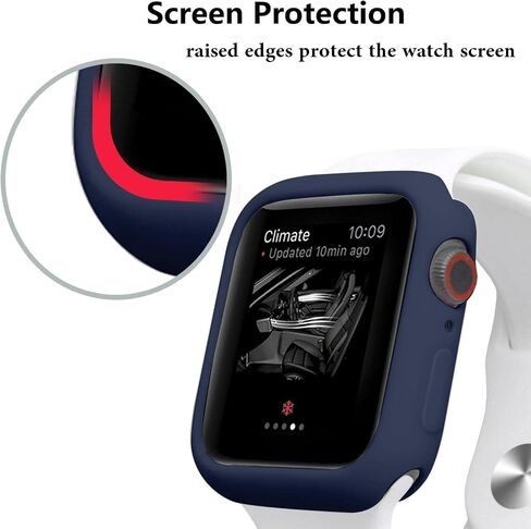 Ultra Thin Soft TPU Bumper Case Compatible for iWatch Apple Watch Series SE 6/5/4, 40mm Black in Saudi Arabia