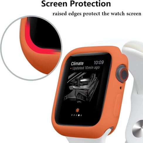 Ultra Thin Soft TPU Bumper Case Compatible for iWatch Apple Watch Series SE 6/5/4, 40mm Black in Saudi Arabia