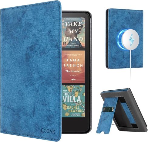 CoBak Stand Case for 7" Kindle Paperwhite 12th Gen 2024 and Kindle Colorsoft with Hand Strap - Compatible with iPhone MagSafe, for Samsung/Belkin/Anker Wireless Charging Pads, Durable, Auto Sleep Wake in Kuwait