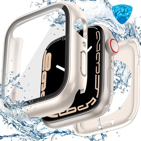 [2 في 1] حالة مقاومة للماء في Apple Watch Series 10 9 8 7 SE2 SE 6 5 4 Ultra 2 Ultra 46mm 42mm 45mm 44mm 41mm 49mm 49mm ، 360 ° PC Pumper مع حامي الشاشة لإكسسوارات تغطية IWatch in Saudi Arabia