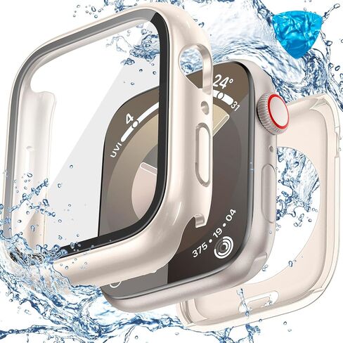 [2 في 1] حالة مقاومة للماء في Apple Watch Series 10 9 8 7 SE2 SE 6 5 4 Ultra 2 Ultra 46mm 42mm 45mm 44mm 41mm 49mm 49mm ، 360 ° PC Pumper مع حامي الشاشة لإكسسوارات تغطية IWatch in Saudi Arabia