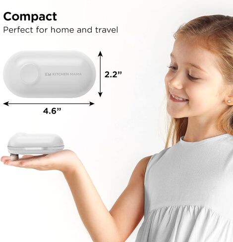 المطبخ ماما ميني بالإضافة إلى إعادة الشحن الافتتاحية العلبة: التصميم المدمج ، شحن USB-C ، خالية من اليدين ، إغلاق تلقائي ، قطع سلس الحافة-مثالية لكبار السن والمنزل والسفر (أحمر) in Kuwait