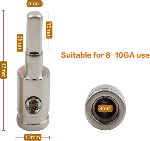 Zookoto 2 PCS Audio 8 Gauge to 10 Gauge Wire GA مخفض ، لسيارة الصوت الاستريو AWG PUL POWER in Kuwait