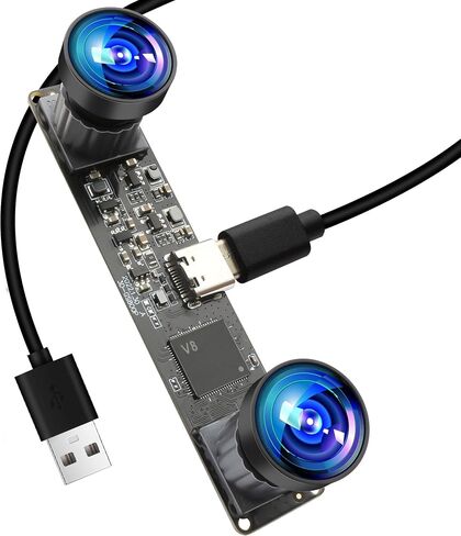 MMlove Monochrome USB Stereo Camera Module with Synchronous Dual Lens and Global Shutter,800P 120fps Wide Angle High Speed 3D Webcam, for VR Face Recognition,PC/Laptop/Raspberry Pi in Saudi Arabia