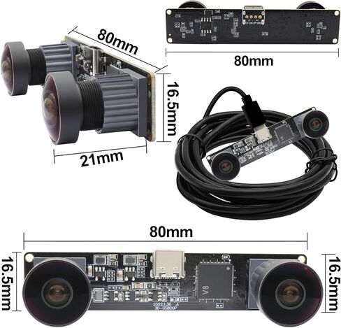 MMlove Monochrome USB Stereo Camera Module with Synchronous Dual Lens and Global Shutter,800P 120fps Wide Angle High Speed 3D Webcam, for VR Face Recognition,PC/Laptop/Raspberry Pi in Saudi Arabia