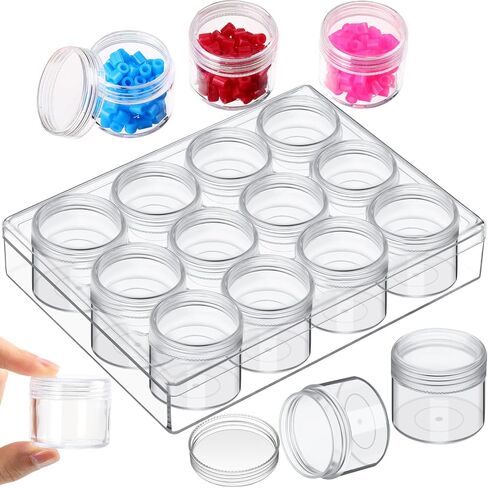 Blulu Clear Bead Organizer Bead Storage Storage Storage Storage مع 12 صندوقًا (1.9 × 1.5 × 1.5 بوصة) in Saudi Arabia
