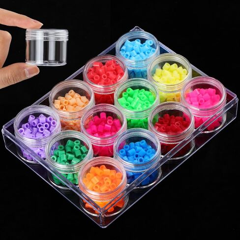 Blulu Clear Bead Organizer Bead Storage Storage Storage Storage مع 12 صندوقًا (1.9 × 1.5 × 1.5 بوصة) in Saudi Arabia