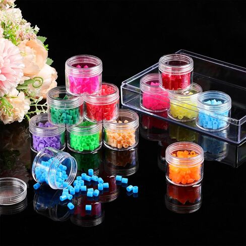 Blulu Clear Bead Organizer Bead Storage Storage Storage Storage مع 12 صندوقًا (1.9 × 1.5 × 1.5 بوصة) in Saudi Arabia