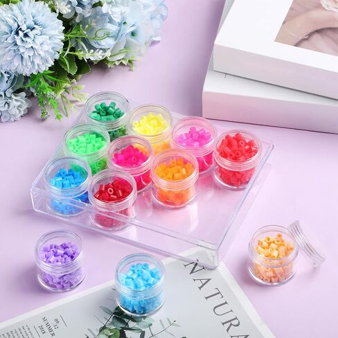 Blulu Clear Bead Organizer Bead Storage Storage Storage Storage مع 12 صندوقًا (1.9 × 1.5 × 1.5 بوصة) in Saudi Arabia