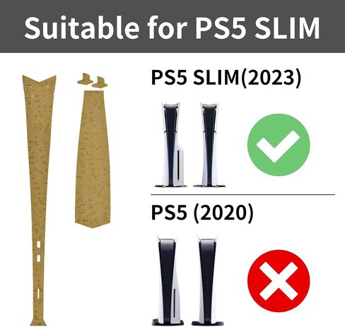 Luck&Link Skin Sticker For PS5 Slim Console Center Part Protection Texture Sticker, For PS5 SILM Digital Edition And Disc Edition Host Middle Strip Texture Skin Scratch Resistant (Forged carbon fiber) in Kuwait
